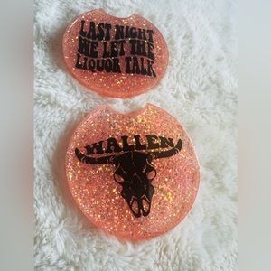 Handmade country music car coasters